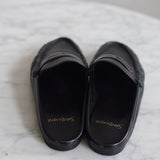 Mule Saint Laurent Le Loafer em Couro Brilhante com Vincos