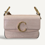 Bolsa Chloè Tiracolo Croco Rose