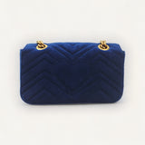 Bolsa Gucci Marmont Mini de Veludo Azul