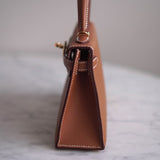 Bolsa Hermès Mini Kelly Epsom Gold com Ferragens Gold