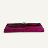 Bolsa  Hermès Kelly Cut Croco Shiny Rose Scheherazade com Ferragens Palladium