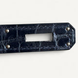 Bolsa Hermès Birkin 30 Croco Niloticus Shiny Bleu Marine com Ferragens Palladium