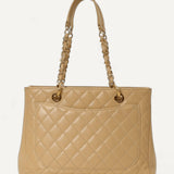 Bolsa Chanel Shopper GTS Medium em Couro Caviar Nude com Ferragens Douradas