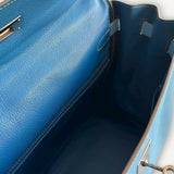 Bolsa Hermès Kelly 35 Epsom Blue Jean com ferragens Palladium