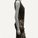Vestido Roberto Cavalli com Estampa de Onça