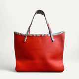 Bolsa Pucci Tote Bag em Couro Laranja e Detalhes em Estampa