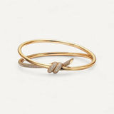 Bracelete Tiffany Knot de Duas Voltas em Ouro Amarelo com Diamantes