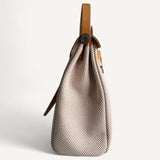 Bolsa Hermès Herbag 31 Ecru Viking Criss Toile com Ferragens Palladium