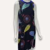 Vestido Emilio Pucci Floral Preto e Azul