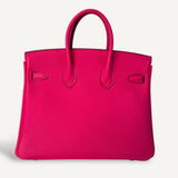 Bolsa Hermès Birkin 25 Togo Rose Mexico com Ferragens Palladium