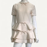 Vestido Valentino Crepe Couture Short Dress Off-White