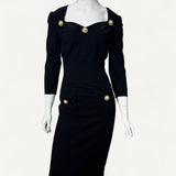 Vestido Moschino Preto com Botões Frontal