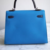 Bolsa Hermès Kelly 25 Epsom Bleu Zanzibar | Bleu Nuit com Ferragens Palladium