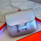 Carteira Constance Slim GoatSkin Prata com Ferragens Palladium