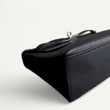 Bolsa Hermès Kelly Pochette Noir com Ferragens Palladium
