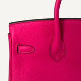 Bolsa Hermès Birkin 25 Togo Rose Mexico com Ferragens Palladium