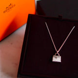 Colar Hermès Kelly em Ouro Branco 18k com Diamantes