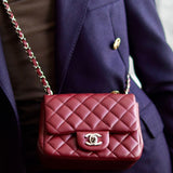 Bolsa Chanel Mini Square Flap Vinho