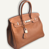 Bolsa Hermès Birkin 35 Togo Gold com Ferragens Palladium