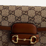 Bolsa Gucci Horsebit 1955 Crystals Small Shoulder Bag Monograma