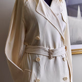 Trench Coat Hermès Paris Wool Creme