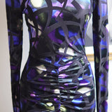 Vestido Rotate Birger Christensen Floral Velvet Flounce Maxi Dress