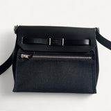 Bolsa Hermès Herbag Mini Toile Noir com Ferragens Palladium