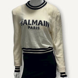 Suéter Balmain em Lã Off-white com logomarca