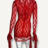Vestido Christofer Kane em Renda Vermelho
