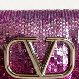 Bolsa Valentino  VLogo Signature com Paetês Rosa