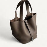 Bolsa Hermès Picotin Lock 22 Etoupe Clemence  com Ferragem Palladium