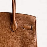 Bolsas Hermès Birkin 30 Togo Gold com Ferragens Palladium