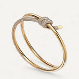 Bracelete Tiffany Knot de Duas Voltas em Ouro Amarelo com Diamantes