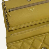 Bolsa Chanel WOC Amarela com Ferragens Douradas