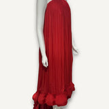 Vestido Lanvin Strapless Vermelho Seda