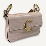 Bolsa Chloè Tiracolo Croco Rose