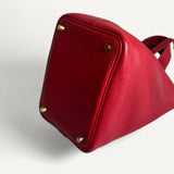 Bolsa Hermès Picotin 18 Clemence Rouge Moyen com Ferragens Gold