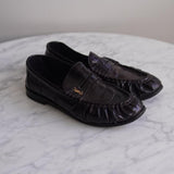 Mocassim Saint Laurent Le Lofer Couro de Hagfish Burgundy