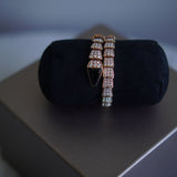 Pulseira Bvlgari Serpenti Viper Rose Gold com Pavê de Diamantes e Pedra em Ônix