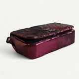 Bolsa Burberry Lola Small Sequinned Leather Burgundy