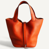 Bolsa Hermès Picotin 18 Orange com Ferragens Palladium