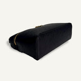 Bolsa Loro Piana Extra Pocket L19 Ostrich Black com Ferragens Douradas