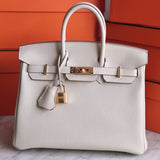 Bolsa Hermès Birkin 25 Togo Craie com Ferragens Gold