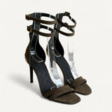Sandália Balmain Brown Suede Rudie Heeled Sandals