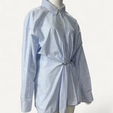 Camisa de Popeline Listrada Azul  Prada