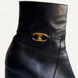 Bota Celine Claude Wedge Ankle Boots Preta