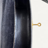 Bolsa Hermès Kelly 32 Calf Box Noir Vintage com Ferragens Gold