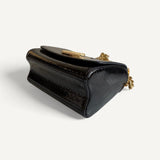 Bolsa Louis Vuitton Twist Phyton Preta com Ferragens Douradas Cravejadas