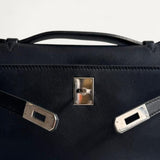 Bolsa Hermès Kelly Pochette Noir com Ferragens Palladium