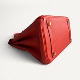 Bolsa Hermès Birkin 30 Togo Orange com Ferragens Gold